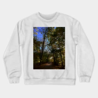 Beautiful Fall Wooded Trail Scene with a Pond - Indian Creek Trail Kansas City Crewneck Sweatshirt